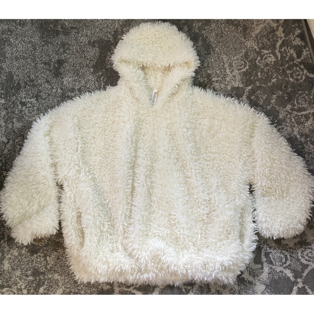 Skims Faux Fur Jacket Egret Cream Medium Soft Cozy Women's L/XL Oversized